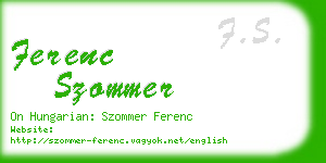 ferenc szommer business card